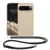 Pouzdro Kwmobile se šňůrkou na krk pro Google Pixel 9/Pixel 9 Pro, krémové, silikonové, KWM000020PY002C