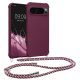 Pouzdro Kwmobile se šňůrkou na krk pro Google Pixel 9/Pixel 9 Pro, fialové, silikonové, KWM000020PY004C
