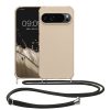 Pouzdro Kwmobile se šňůrkou na krk pro Google Pixel 9 Pro XL, krémové, silikonové, KWM000020PZ002C