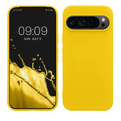 Pouzdro Kwmobile pro Google Pixel 9/Pixel 9 Pro, žluté, silikonové, KWM000020QA003C