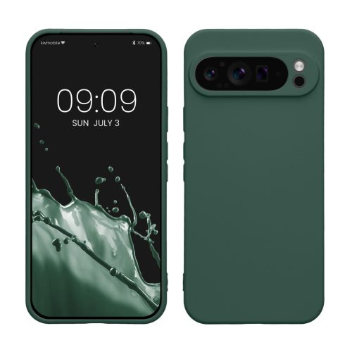 Pouzdro Kwmobile pro Google Pixel 9 Pro XL, tmavě zelené, silikonové, KWM000020QB002C