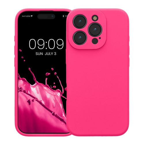 Pouzdro Kwmobile pro Apple iPhone 16 Pro, růžové, silikonové, KWM000022TZ001C