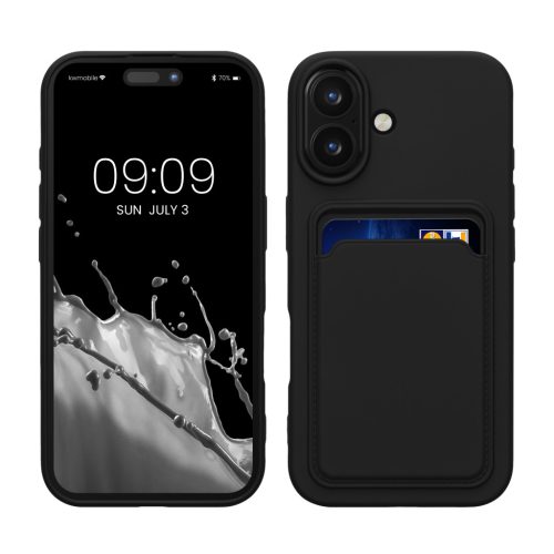 Silikonový kryt Kwmobile pro Apple iPhone 16, černý, KWM000022UF001C