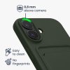 Silikonový kryt Kwmobile pro Apple iPhone 16, tmavě zelený, KWM000022UF002C