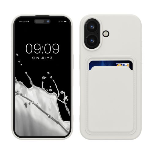 Silikonový kryt Kwmobile pro Apple iPhone 16, bílý, KWM000022UF005C