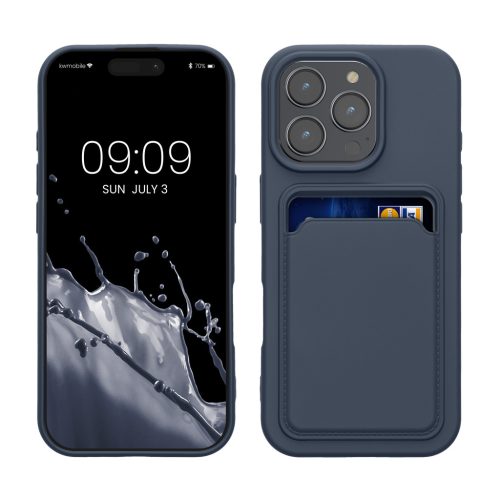 Pouzdro Kwmobile pro Apple iPhone 16 Pro, tmavě modré, silikonové, KWM000022UH004C