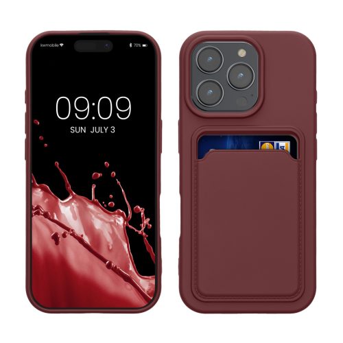 Pouzdro Kwmobile pro Apple iPhone 16 Pro, tmavě červené, silikonové, KWM000022UH006C