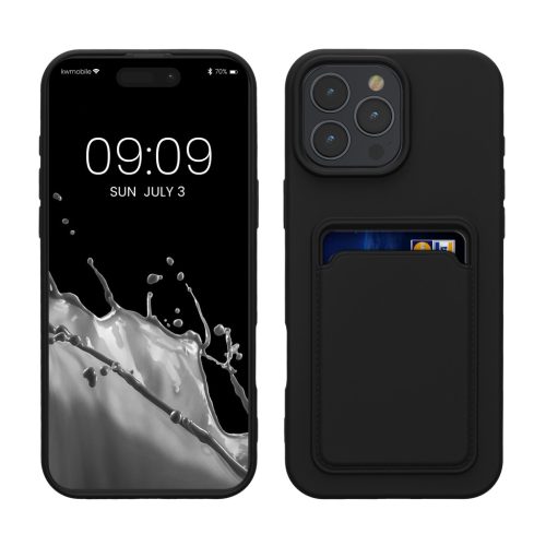 Silikonový kryt Kwmobile pro Apple iPhone 16 Pro Max, černý, KWM000022UI001C