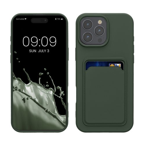 Silikonový kryt Kwmobile pro Apple iPhone 16 Pro Max, tmavě zelený, KWM000022UI002C