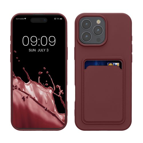 Silikonový kryt Kwmobile pro Apple iPhone 16 Pro Max, tmavě červený, KWM000022UI006C