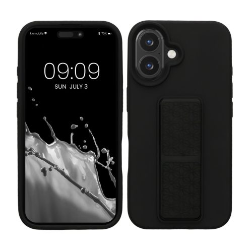 Silikonový kryt Kwmobile pro Apple iPhone 16, černý, KWM000022UM003C