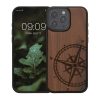 Pouzdro Kwmobile pro Apple iPhone 16 Pro Max, hnědé, dřevo/silikon, KWM000022UU001C