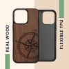 Pouzdro Kwmobile pro Apple iPhone 16 Pro Max, hnědé, dřevo/silikon, KWM000022UU001C