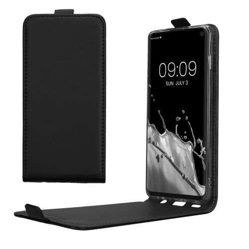 Pouzdro Kwmobile pro Samsung Galaxy S10, černé, ekokůže/silikon, KWM000021VN001C