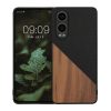 Pouzdro Kwmobile pro OnePlus Nord CE4 Lite, hnědé/černé, dřevo/silikon, KWM000022UX001C