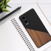 Pouzdro Kwmobile pro OnePlus Nord CE4 Lite, hnědé/černé, dřevo/silikon, KWM000022UX001C