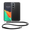 Pouzdro Kwmobile se šňůrkou pro OnePlus Nord CE4 Lite, průhledné/černé, silikonové, KWM000022VA001C