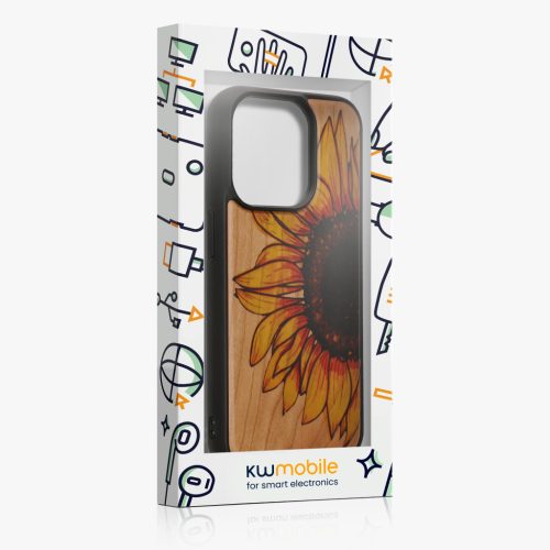 Pouzdro Kwmobile pro Apple iPhone 15 Pro, vícebarevné, dřevo/silikon, KWM000020EI004C