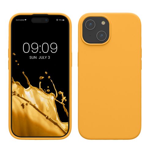 Pouzdro Kwmobile pro Apple iPhone 15, oranžové, silikonové, KWM000020CA012C