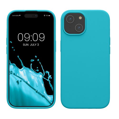 Pouzdro Kwmobile pro Apple iPhone 15, světle modré, silikonové, KWM000020CA016C