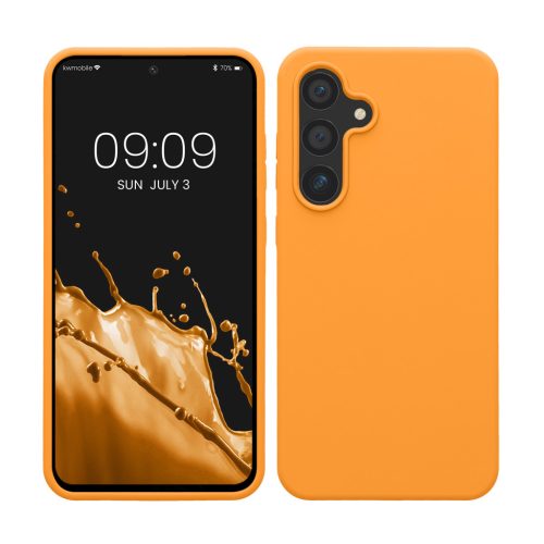 Pouzdro Kwmobile pro Samsung Galaxy S24 FE, oranžové, silikonové, KWM000021WA007C