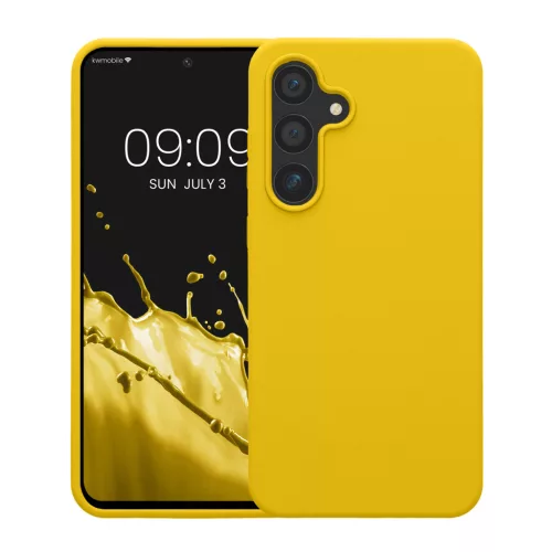Pouzdro Kwmobile pro Samsung Galaxy S24 FE, žluté, silikonové, KWM000021WA008C