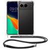 Pouzdro Kwmobile se šňůrkou na krk pro OnePlus Nord 4, průhledné/černé, silikonové, KWM000022VN001C