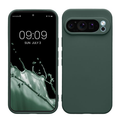 Pouzdro Kwmobile pro Google Pixel 9 Pro, tmavě zelené, silikonové, KWM000020PH013C