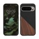 Pouzdro Kwmobile pro Google Pixel 9/Pixel 9 Pro, hnědé/černé, dřevo/silikon, KWM000020QR001C