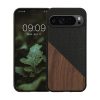 Pouzdro Kwmobile pro Google Pixel 9 Pro XL, hnědé/černé, dřevo/silikon, KWM000020QS001C