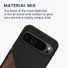 Pouzdro Kwmobile pro Google Pixel 9 Pro XL, hnědé/černé, dřevo/silikon, KWM000020QS001C