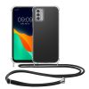 Pouzdro Kwmobile se šňůrkou pro Nokia G42 5G, průhledné/černé, silikonové, KWM000021WN001C