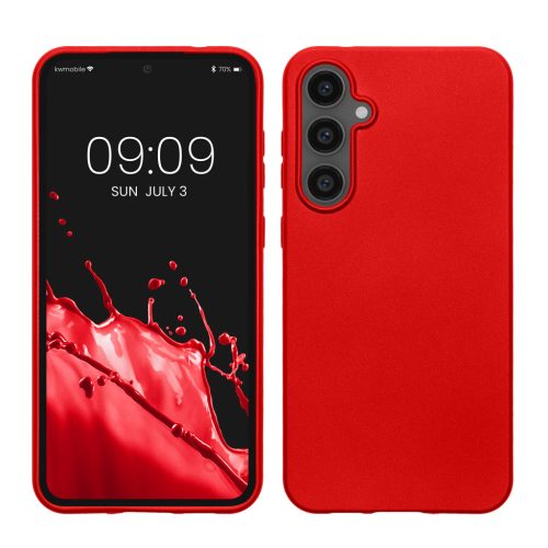 Pouzdro Kwmobile pro Samsung Galaxy S23 FE, červené, silikonové, KWM000021WO006C