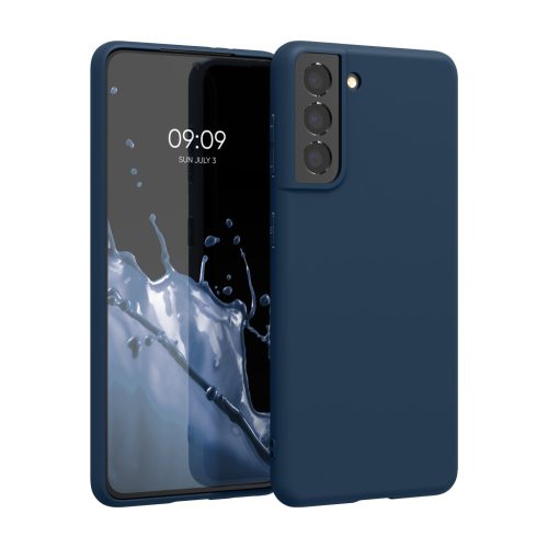 Pouzdro Kwmobile pro Samsung Galaxy S21, modré, silikonové, KWM000012BS049C