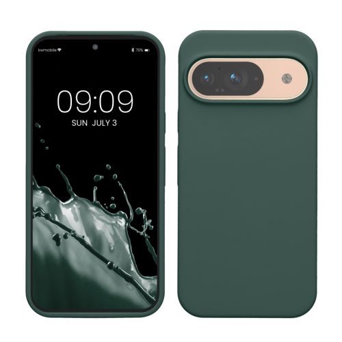 Pouzdro Kwmobile pro Google Pixel 9/Pixel 9 Pro, tmavě zelené, silikonové, KWM000020PI025C