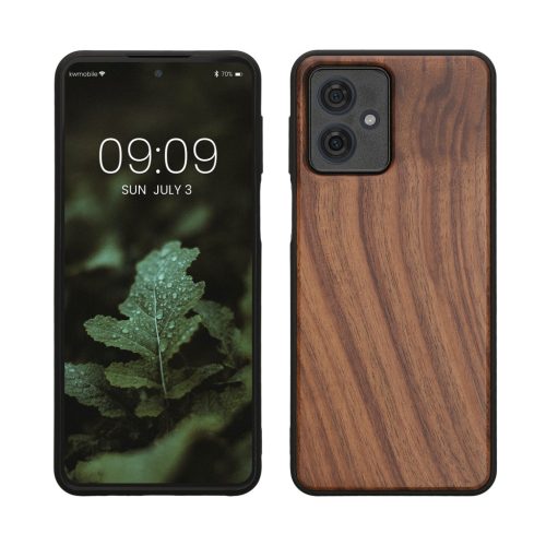Pouzdro Kwmobile pro Motorola Moto G54, hnědé, dřevo/silikon, KWM000022VV001C