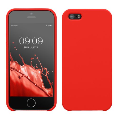 Pouzdro Kwmobile pro Apple iPhone 5/iPhone 5s/iPhone SE, červené, silikonové, KWM000008GO104C