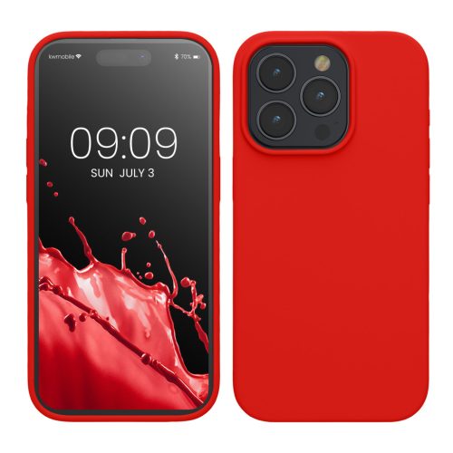 Silikonový kryt Kwmobile pro Apple iPhone 15 Pro, červený, KWM000020CC048C