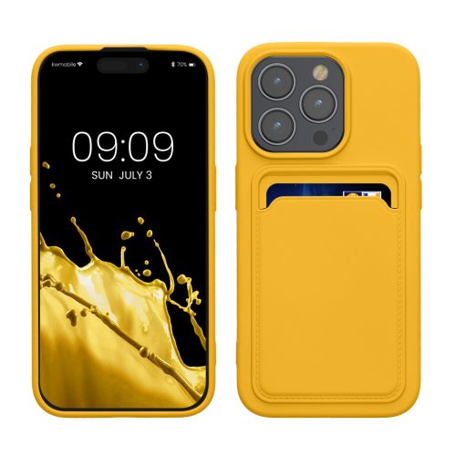 Silikonový kryt Kwmobile pro Apple iPhone 15 Pro, žlutý, KWM000020EO014C