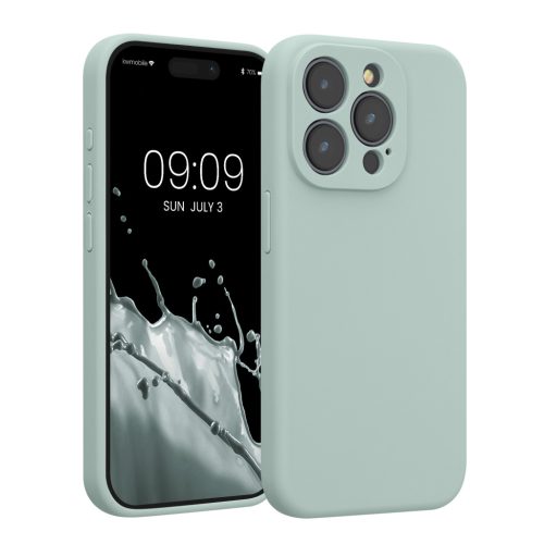 Pouzdro Kwmobile pro Apple iPhone 15 Pro, světle zelené, silikonové, KWM000022OM015C