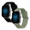 Sada 2 řemínků pro Huami Amazfit GTS 3/Amazfit GTS 2/Amazfit GTS, Kwmobile, Black/Green, Silicone, 52696.13