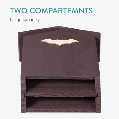 Casa pentru lilieci Navaris, 26x10.2x42 cm, lemn pin, asamblata, exterior, 59723.01