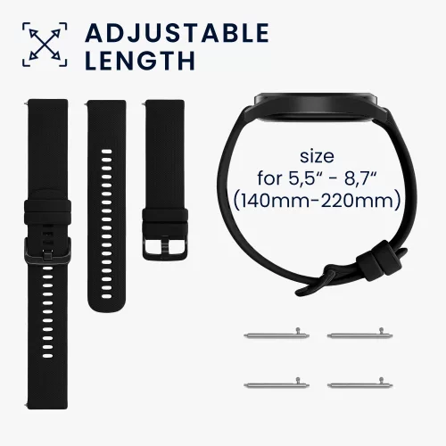 Sada 2 kwmobile řemínků pro Blackview X1 Smartwatch, silikonová, černá, 58170.04