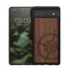 kwmobile pouzdro pro Google Pixel 6a, dřevo, hnědé/černé, 59884.02