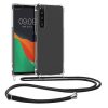 Nárazník kwmobile pro Sony Xperia 5 IV, silikonový, průhledný/černý, 59918.03