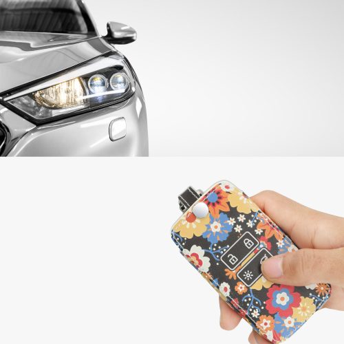 kwmobile Kryt na klíče od auta pro Renault/Dacia 4 tlačítka - Keyless Go, ekokůže, vícebarevná, 44637,70