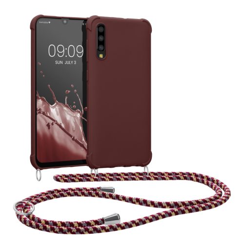 Pouzdro Kwmobile se šňůrkou pro Samsung Galaxy A50, fialové, silikonové, 49962.187