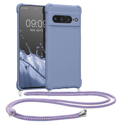 Pouzdro Kwmobile se šňůrkou na krk pro Google Pixel 7 Pro, modré, silikonové, 59967.108