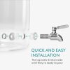 Dozator bauturi Navaris cu suport metalic negru, 5L, cu robinet inox, sticla, 59968.01