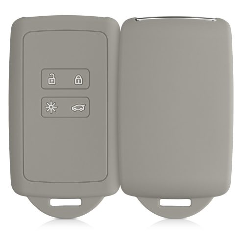 kwmobile Kryt na klíče od auta pro Renault/Dacia 4 tlačítka - Keyless Go, silikonový, šedý, 48035.25